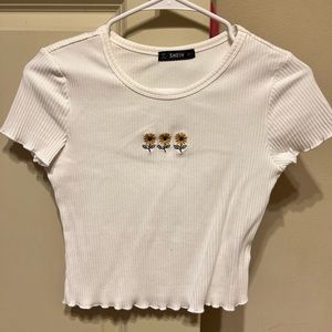 White sunflower crop top - XS